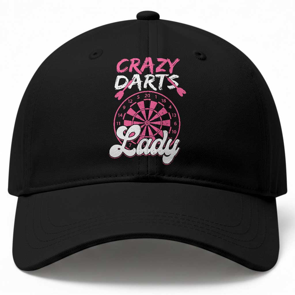 Crazy Darts Lady Bullseye Dart Shooting Baseball Cap Female Dartist Gift TS12 Print Your Wear