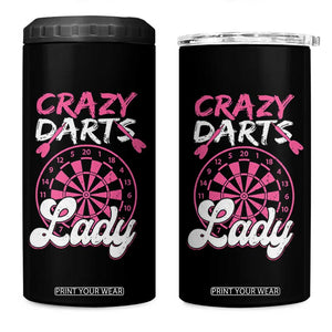 Crazy Darts Lady Bullseye Dart Shooting 4 in 1 Can Cooler Tumbler Female Dartist Gift TS12 One Size: 16 oz Black Print Your Wear