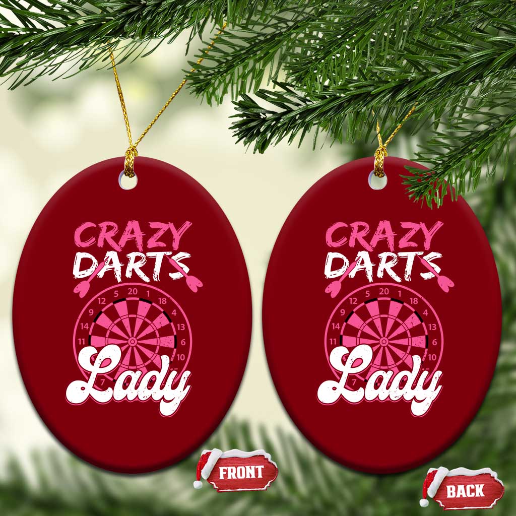 Crazy Darts Lady Bullseye Dart Shooting Ceramic Ornament Female Dartist Gift TS12 Print Your Wear