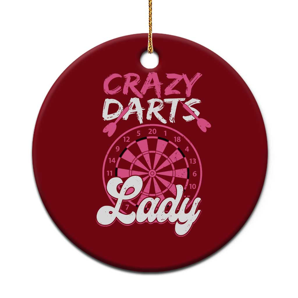 Crazy Darts Lady Bullseye Dart Shooting Ceramic Ornament Female Dartist Gift TS12 1pc Red Print Your Wear