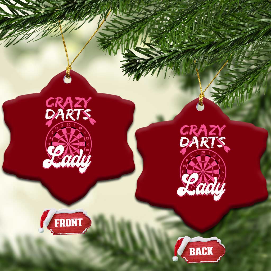 Crazy Darts Lady Bullseye Dart Shooting Ceramic Ornament Female Dartist Gift TS12 Print Your Wear