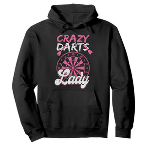 Crazy Darts Lady Bullseye Dart Shooting Hoodie Female Dartist Gift TS12 Black Print Your Wear