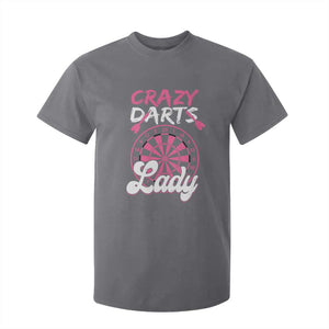 Crazy Darts Lady Bullseye Dart Shooting T Shirt For Kid Female Dartist Gift TS12 Charcoal Print Your Wear