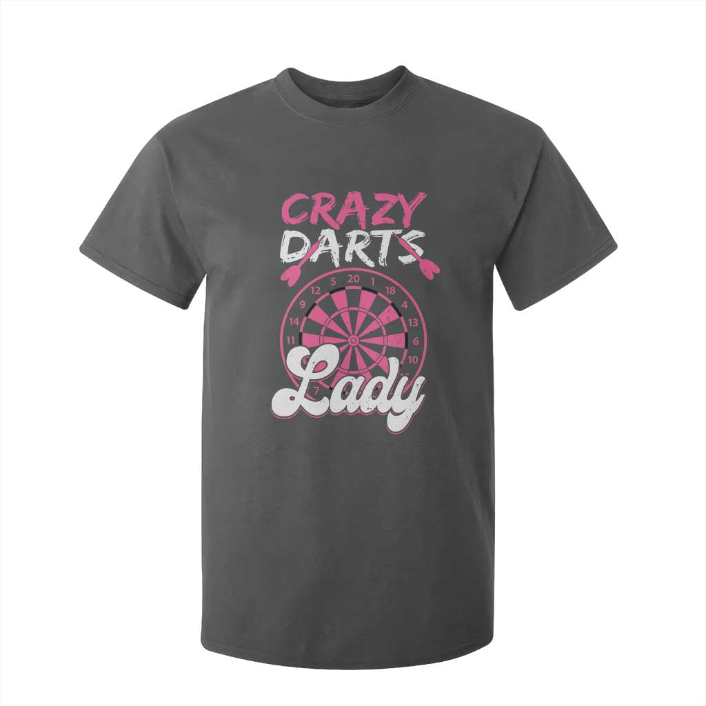 Crazy Darts Lady Bullseye Dart Shooting T Shirt For Kid Female Dartist Gift TS12 Dark Heather Print Your Wear