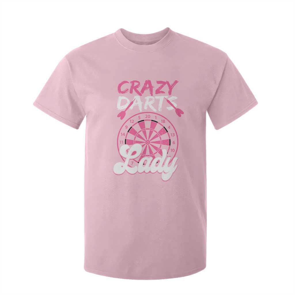 Crazy Darts Lady Bullseye Dart Shooting T Shirt For Kid Female Dartist Gift TS12 Light Pink Print Your Wear