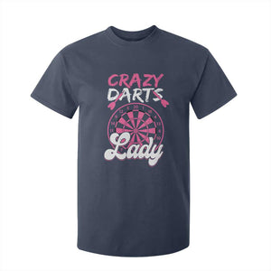 Crazy Darts Lady Bullseye Dart Shooting T Shirt For Kid Female Dartist Gift TS12 Navy Print Your Wear