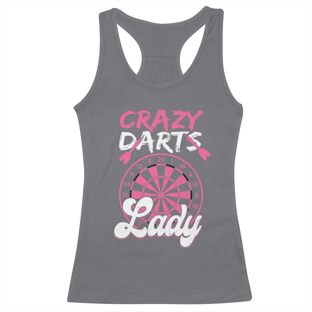 Crazy Darts Lady Bullseye Dart Shooting Racerback Tank Top Female Dartist Gift TS12 Charcoal Print Your Wear