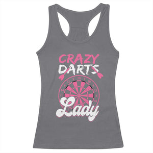 Crazy Darts Lady Bullseye Dart Shooting Racerback Tank Top Female Dartist Gift TS12 Charcoal Print Your Wear