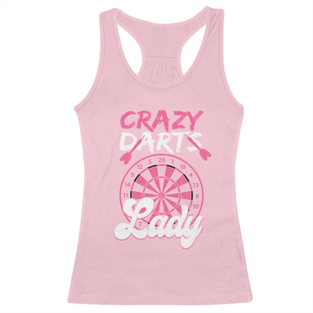 Crazy Darts Lady Bullseye Dart Shooting Racerback Tank Top Female Dartist Gift TS12 Light Pink Print Your Wear