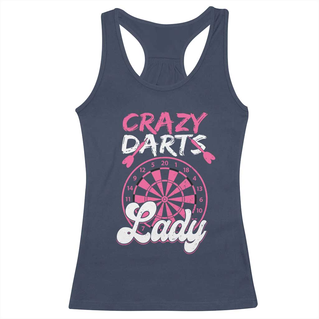 Crazy Darts Lady Bullseye Dart Shooting Racerback Tank Top Female Dartist Gift TS12 Navy Print Your Wear