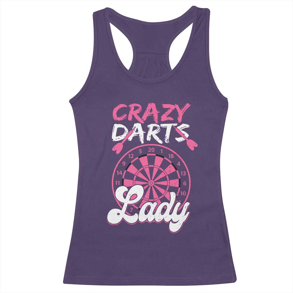 Crazy Darts Lady Bullseye Dart Shooting Racerback Tank Top Female Dartist Gift TS12 Purple Print Your Wear