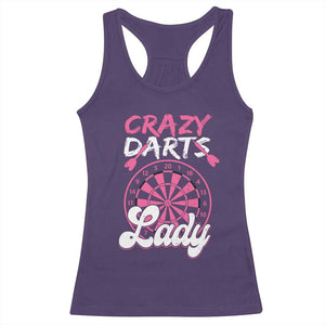 Crazy Darts Lady Bullseye Dart Shooting Racerback Tank Top Female Dartist Gift TS12 Purple Print Your Wear