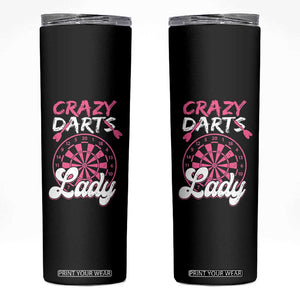 Crazy Darts Lady Bullseye Dart Shooting Skinny Tumbler Female Dartist Gift TS12 Black Print Your Wear