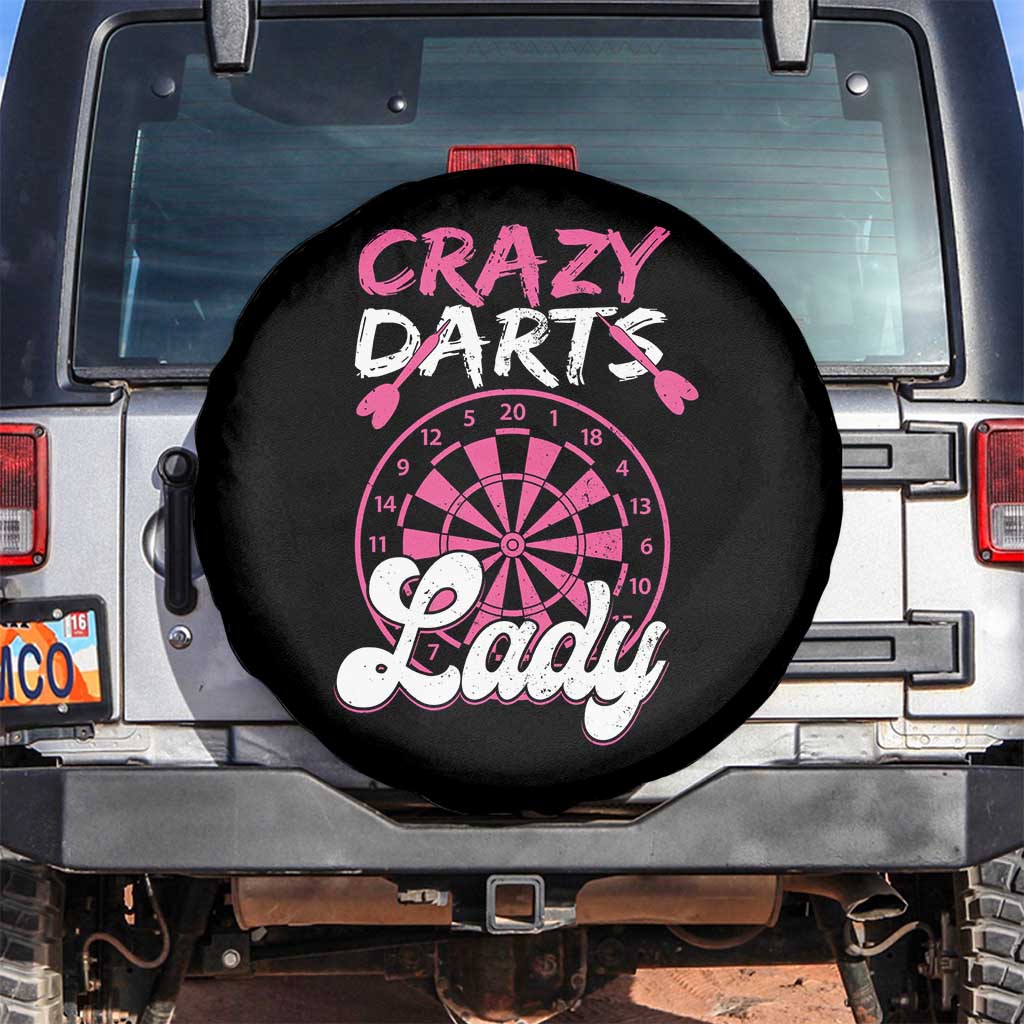 Crazy Darts Lady Bullseye Dart Shooting Spare Tire Cover Female Dartist Gift TS12 No hole Black Print Your Wear