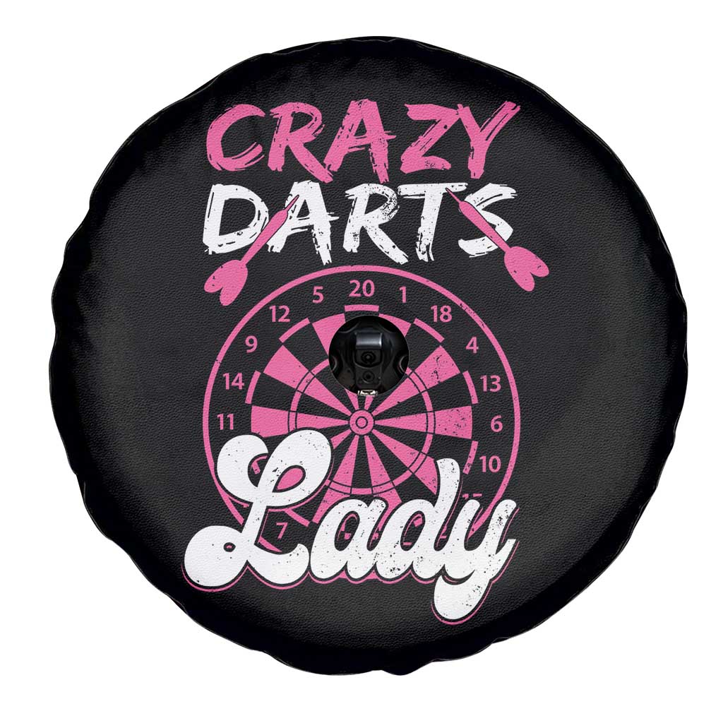 Crazy Darts Lady Bullseye Dart Shooting Spare Tire Cover Female Dartist Gift TS12 Print Your Wear