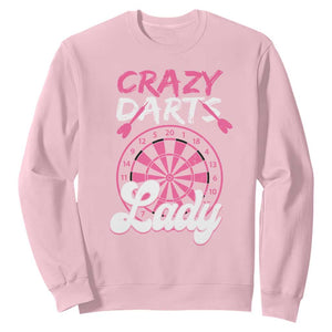 Crazy Darts Lady Bullseye Dart Shooting Sweatshirt Female Dartist Gift TS12 Light Pink Print Your Wear
