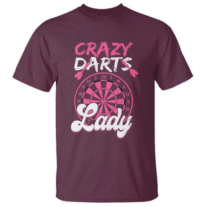 Crazy Darts Lady Bullseye Dart Shooting T Shirt Female Dartist Gift TS12 Maroon Print Your Wear