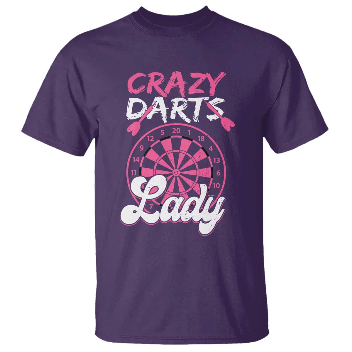 Crazy Darts Lady Bullseye Dart Shooting T Shirt Female Dartist Gift TS12 Purple Print Your Wear