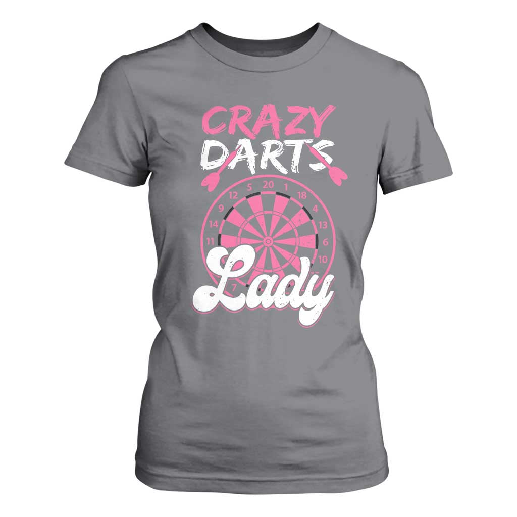 Crazy Darts Lady Bullseye Dart Shooting T Shirt For Women Female Dartist Gift TS12 Charcoal Print Your Wear