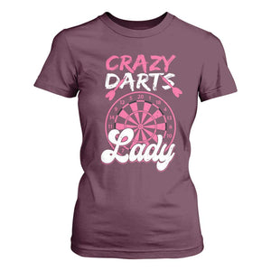 Crazy Darts Lady Bullseye Dart Shooting T Shirt For Women Female Dartist Gift TS12 Maroon Print Your Wear