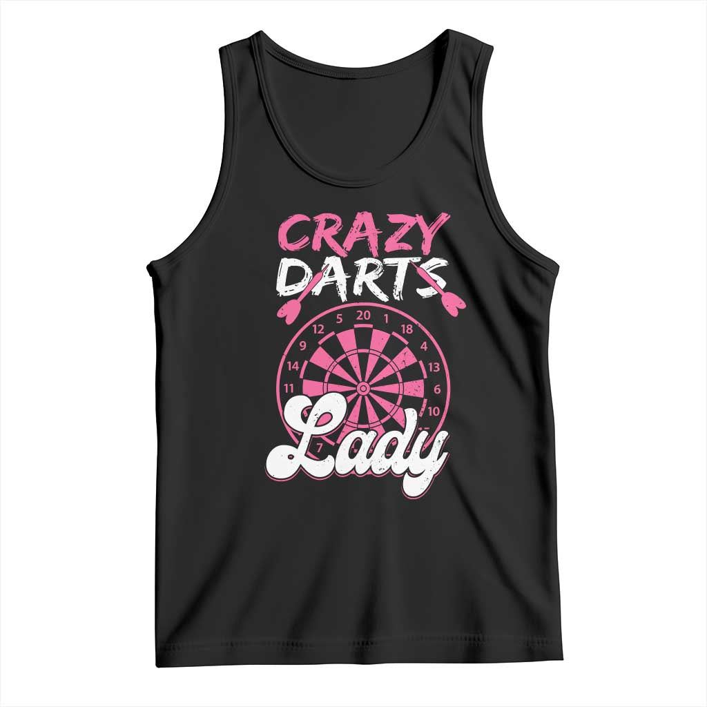 Crazy Darts Lady Bullseye Dart Shooting Tank Top Female Dartist Gift TS12 Black Print Your Wear