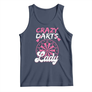 Crazy Darts Lady Bullseye Dart Shooting Tank Top Female Dartist Gift TS12 Navy Print Your Wear
