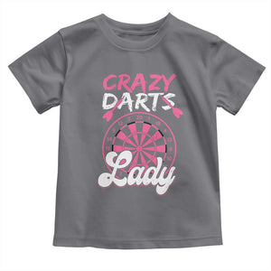 Crazy Darts Lady Bullseye Dart Shooting Toddler T Shirt Female Dartist Gift TS12 Charcoal Print Your Wear