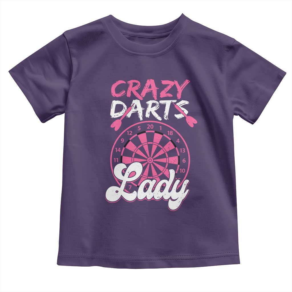 Crazy Darts Lady Bullseye Dart Shooting Toddler T Shirt Female Dartist Gift TS12 Purple Print Your Wear