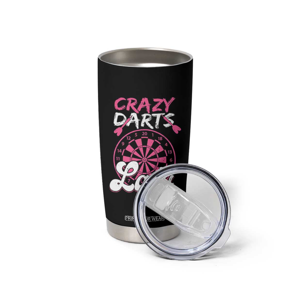 Crazy Darts Lady Bullseye Dart Shooting Tumbler Cup Female Dartist Gift TS12 Print Your Wear
