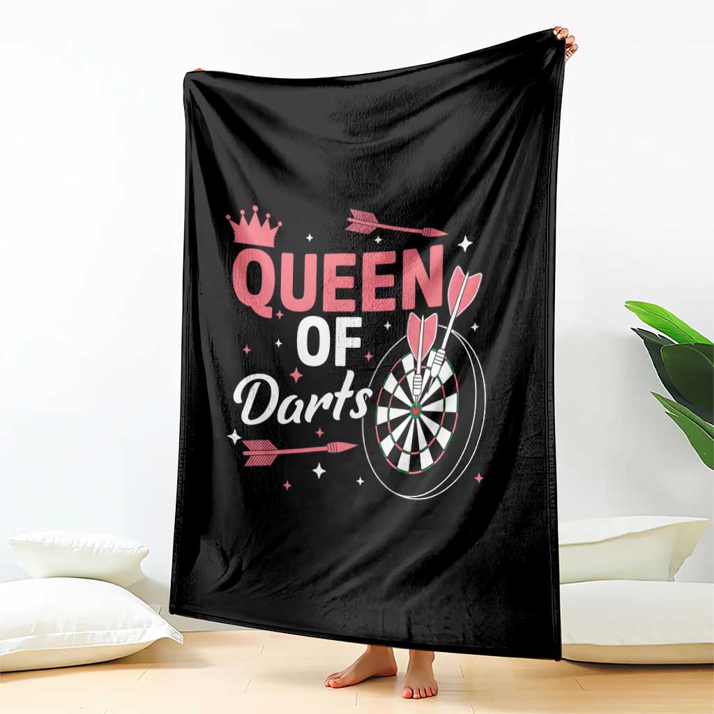 Queen Of Darts Bullseye Shooter Throw Blanket Female Dartist Gift TS12 Print Your Wear