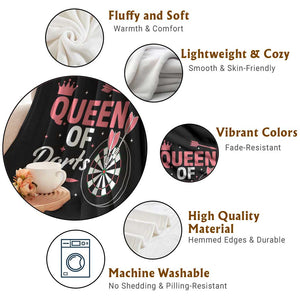 Queen Of Darts Bullseye Shooter Throw Blanket Female Dartist Gift TS12 Print Your Wear