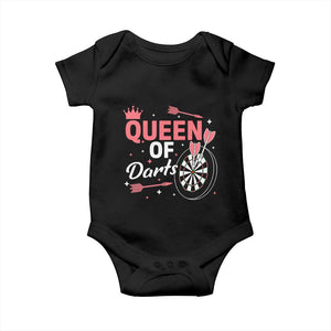 Queen Of Darts Bullseye Shooter Baby Onesie Female Dartist Gift TS12 Black Print Your Wear