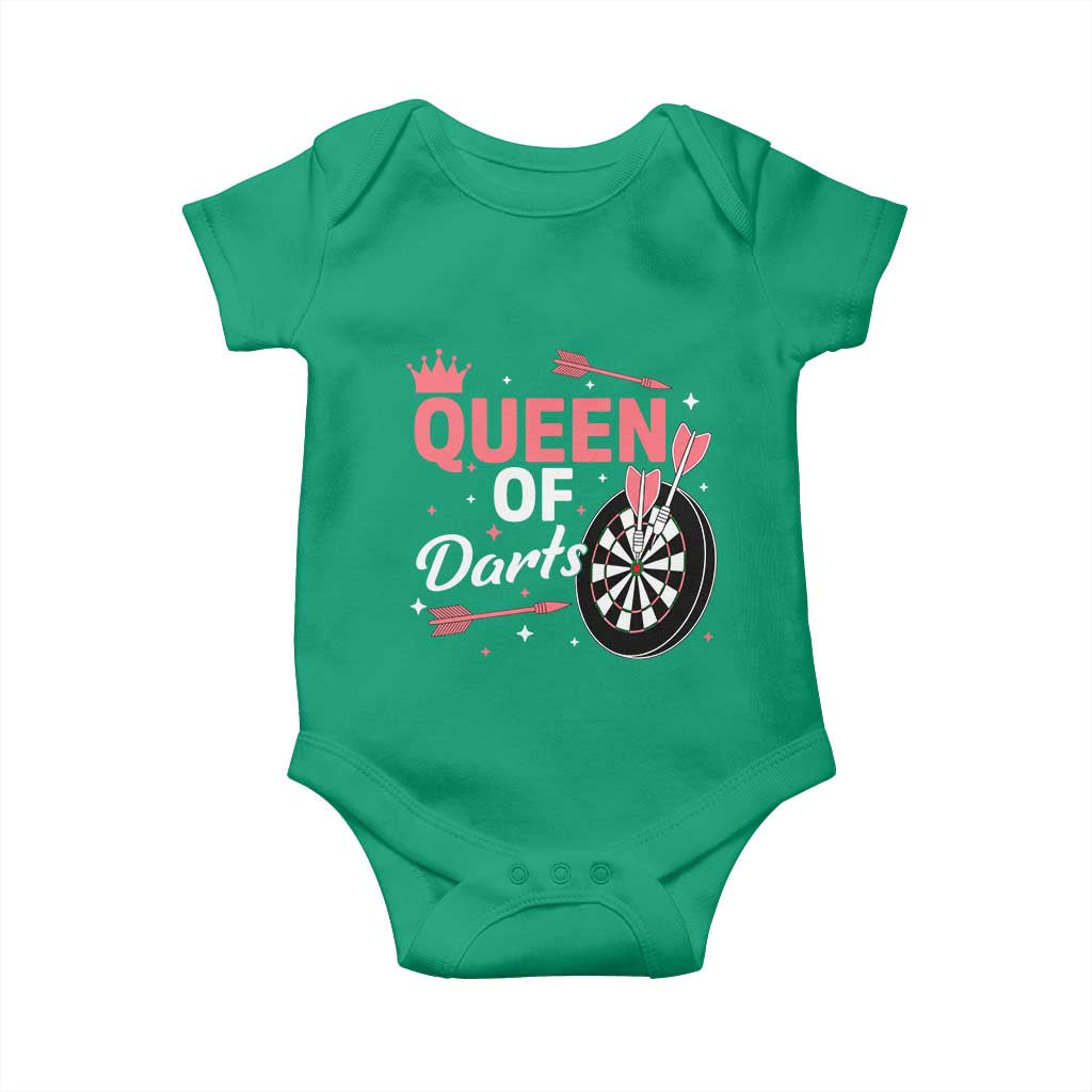 Queen Of Darts Bullseye Shooter Baby Onesie Female Dartist Gift TS12 Irish Green Print Your Wear