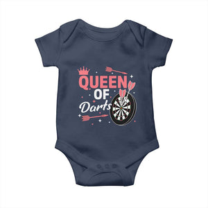 Queen Of Darts Bullseye Shooter Baby Onesie Female Dartist Gift TS12 Navy Print Your Wear