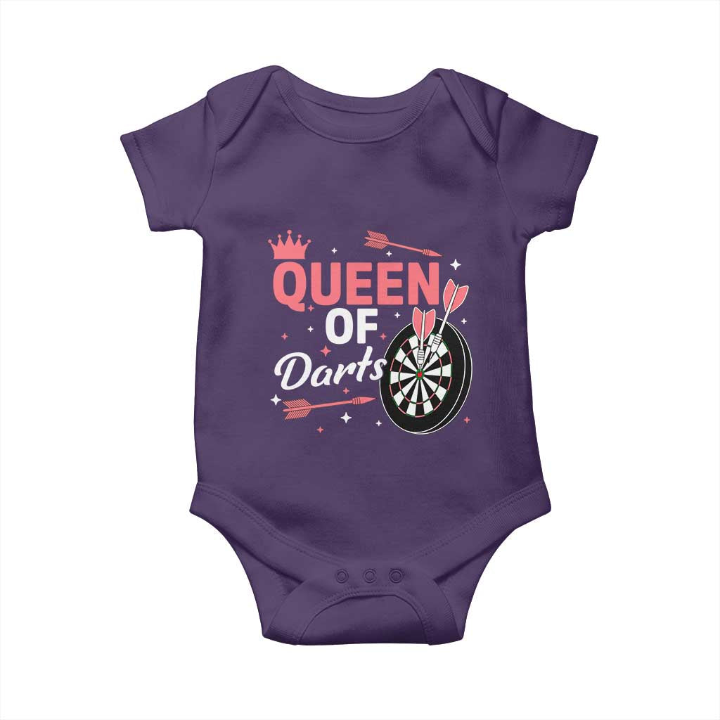 Queen Of Darts Bullseye Shooter Baby Onesie Female Dartist Gift TS12 Purple Print Your Wear