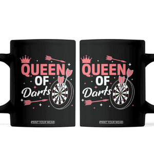 Queen Of Darts Bullseye Shooter Coffee Mug Female Dartist Gift TS12 Black Print Your Wear