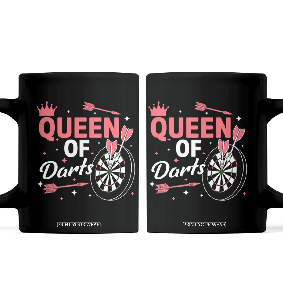 Queen Of Darts Bullseye Shooter Coffee Mug Female Dartist Gift TS12 Black Print Your Wear