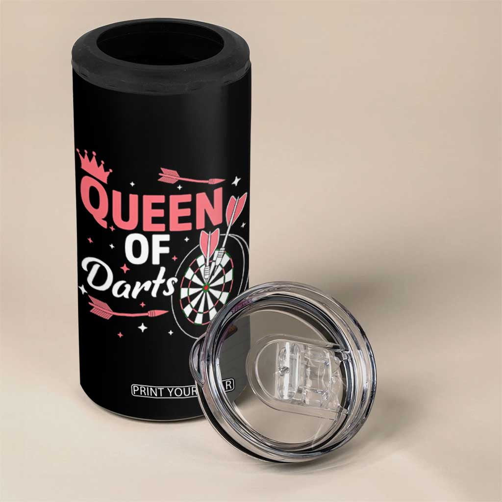 Queen Of Darts Bullseye Shooter 4 in 1 Can Cooler Tumbler Female Dartist Gift TS12 Print Your Wear