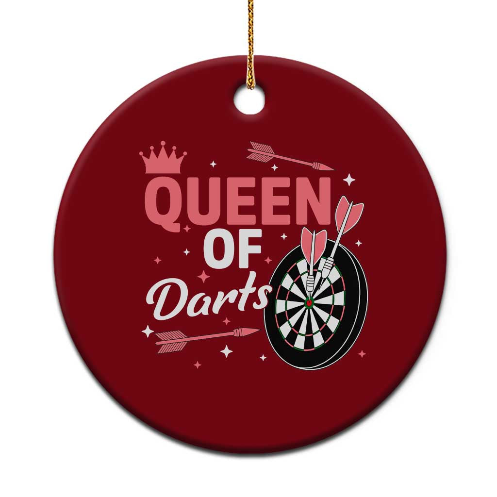Queen Of Darts Bullseye Shooter Ceramic Ornament Female Dartist Gift TS12 1pc Red Print Your Wear