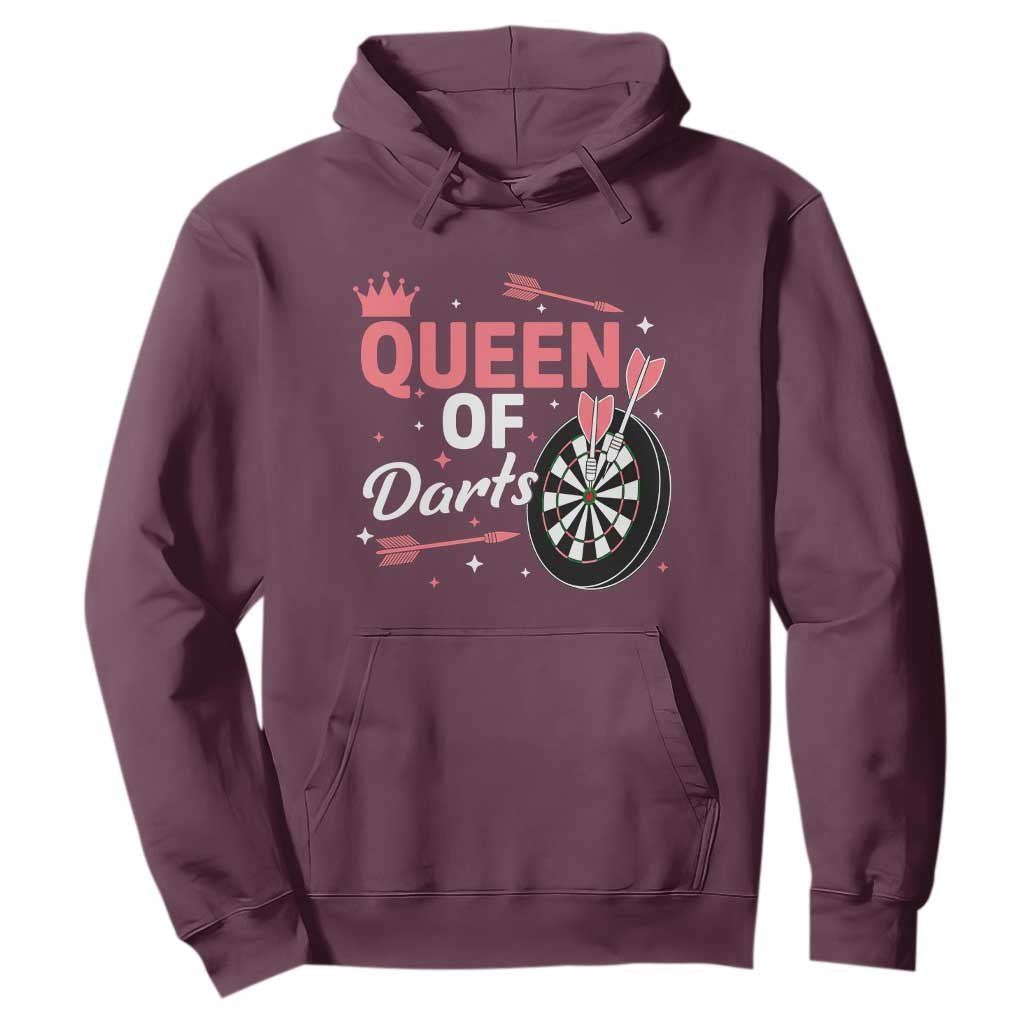 Queen Of Darts Bullseye Shooter Hoodie Female Dartist Gift TS12 Maroon Print Your Wear