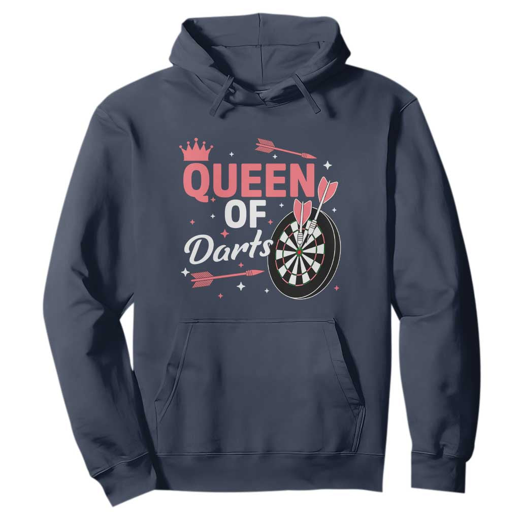 Queen Of Darts Bullseye Shooter Hoodie Female Dartist Gift TS12 Navy Print Your Wear