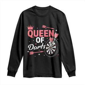 Queen Of Darts Bullseye Shooter Long Sleeve Shirt Female Dartist Gift TS12 Black Print Your Wear