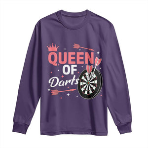Queen Of Darts Bullseye Shooter Long Sleeve Shirt Female Dartist Gift TS12 Purple Print Your Wear