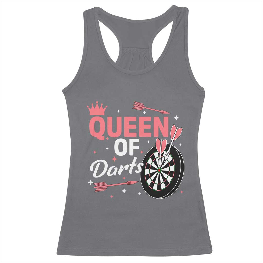 Queen Of Darts Bullseye Shooter Racerback Tank Top Female Dartist Gift TS12 Charcoal Print Your Wear