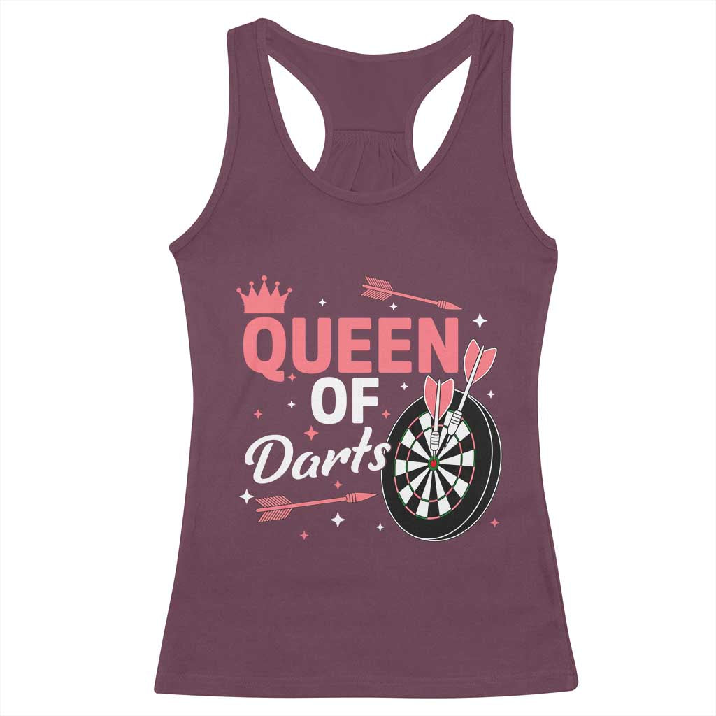 Queen Of Darts Bullseye Shooter Racerback Tank Top Female Dartist Gift TS12 Maroon Print Your Wear