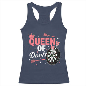 Queen Of Darts Bullseye Shooter Racerback Tank Top Female Dartist Gift TS12 Navy Print Your Wear