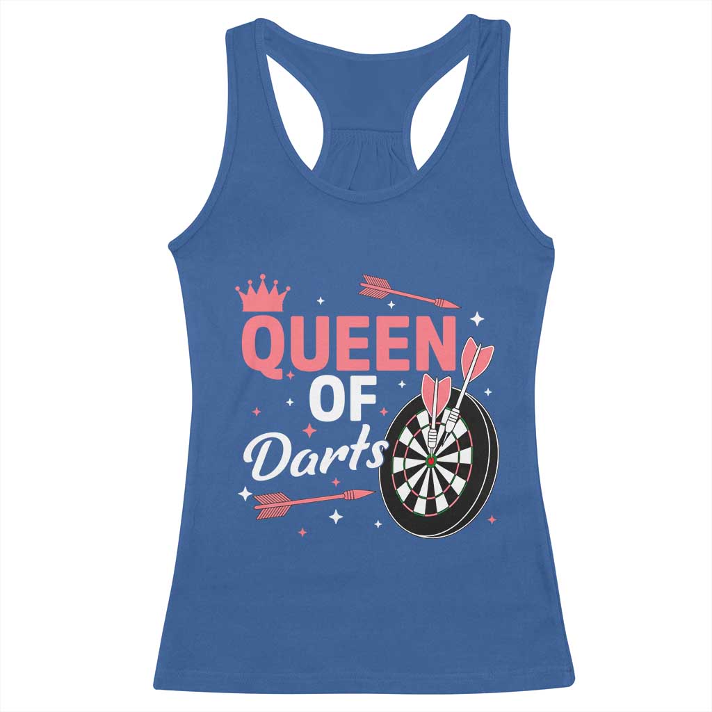 Queen Of Darts Bullseye Shooter Racerback Tank Top Female Dartist Gift TS12 Royal Blue Print Your Wear
