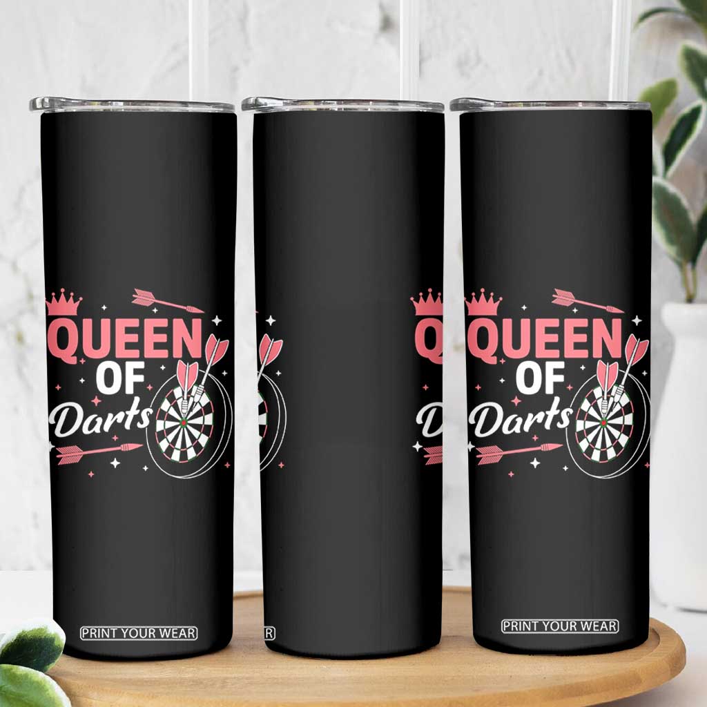 Queen Of Darts Bullseye Shooter Skinny Tumbler Female Dartist Gift TS12 Print Your Wear