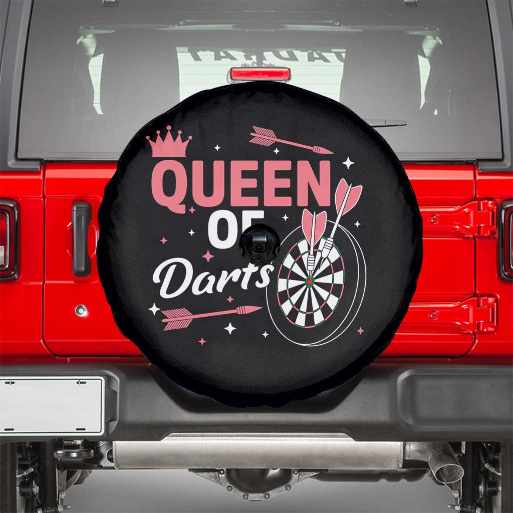 Queen Of Darts Bullseye Shooter Spare Tire Cover Female Dartist Gift TS12 Black Print Your Wear