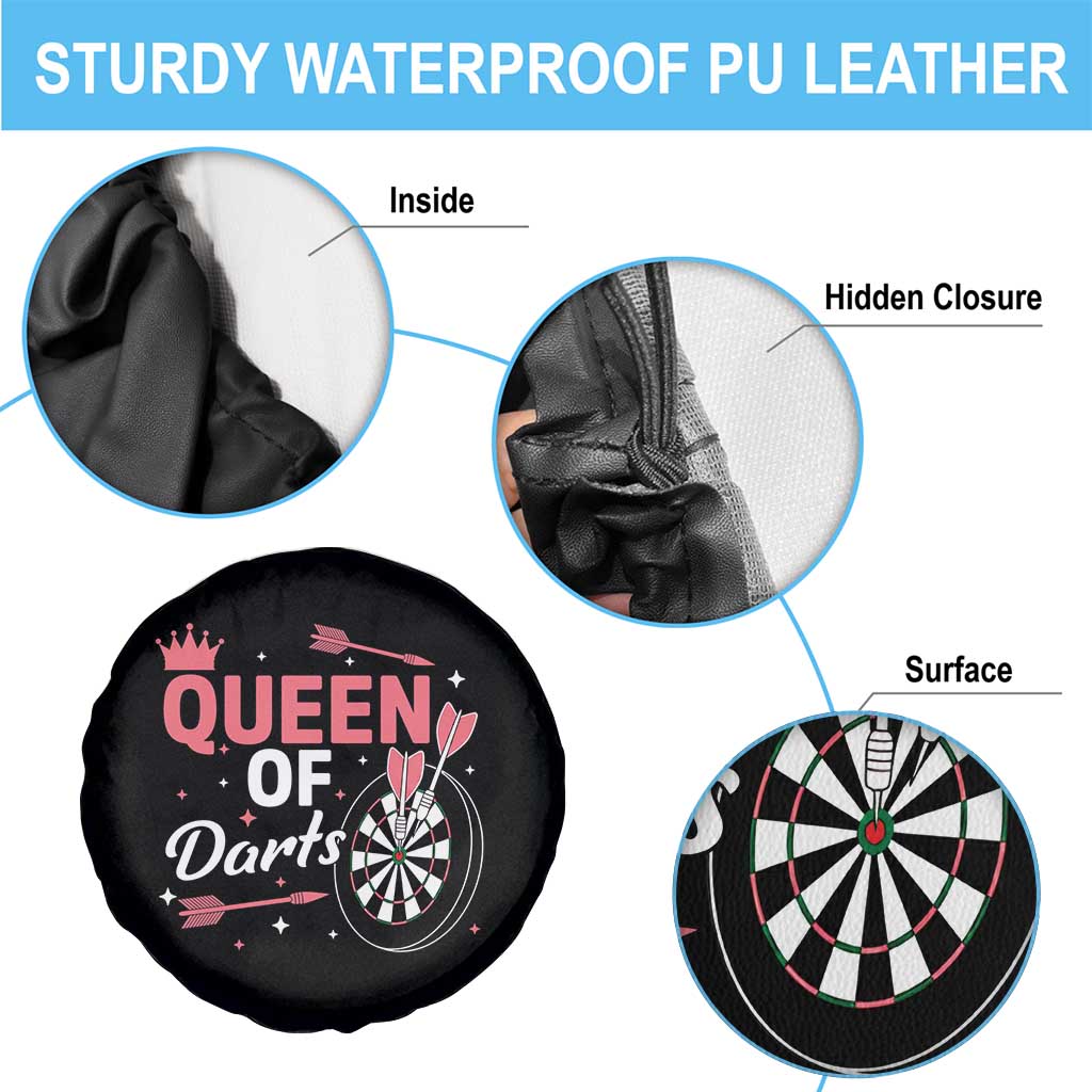 Queen Of Darts Bullseye Shooter Spare Tire Cover Female Dartist Gift TS12 Print Your Wear